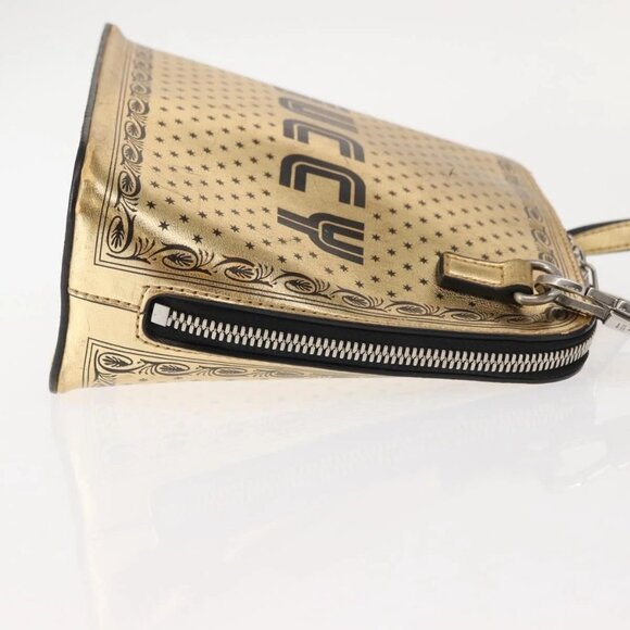 GUCCI GUCCY Print GUCCIxSEGA Bag Leather Gold Silver 511189 Auth bs30126 - Picture 6 of 16